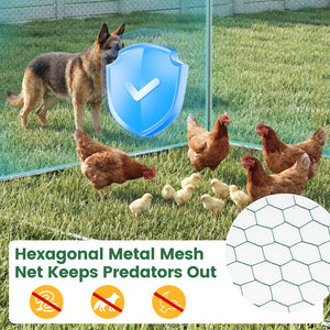 9.8 x 6.7  Feet Large Metal Chicken Coop with Waterproof Cover