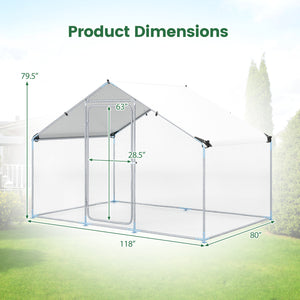 9.8 x 6.7  Feet Large Metal Chicken Coop with Waterproof Cover