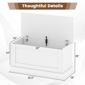Large Storage Chest with Safety Metal Hinge-off white