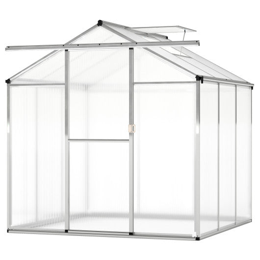 Large Walk-in Green House with Rain Gutters and Polycarbonate Panels-6 FT
