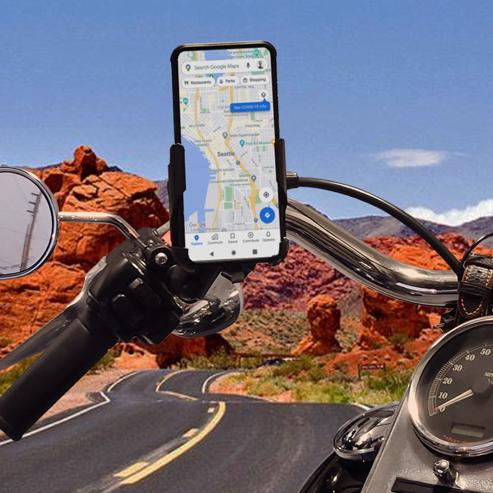 Large Metal Phone Mount with 2" handlebar Bracket by GloDea