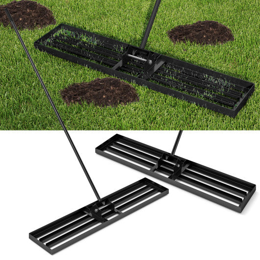 Lawn Leveling Rake 46 x 10 Inch Heavy Duty Lawn Level Tool for Soil-Black