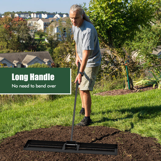 Lawn Leveling Rake 46 x 10 Inch Heavy Duty Lawn Level Tool for Soil-Black