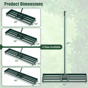 Lawn Leveling Rake 46 x 10 Inch Heavy Duty Lawn Level Tool for Soil-Green