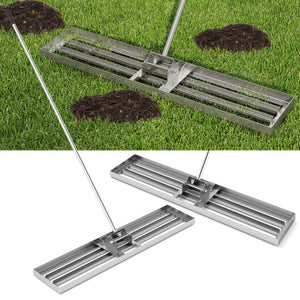 Lawn Leveling Rake 46 x 10 Inch Heavy Duty Lawn Level Tool for Soil-Silver