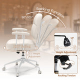 Leathaire Upholstered Task Home Office Chair with Cushioned Back-Beige
