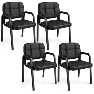 Leather Office Reception Chairs Waiting Room Guest Chairs Set of 4