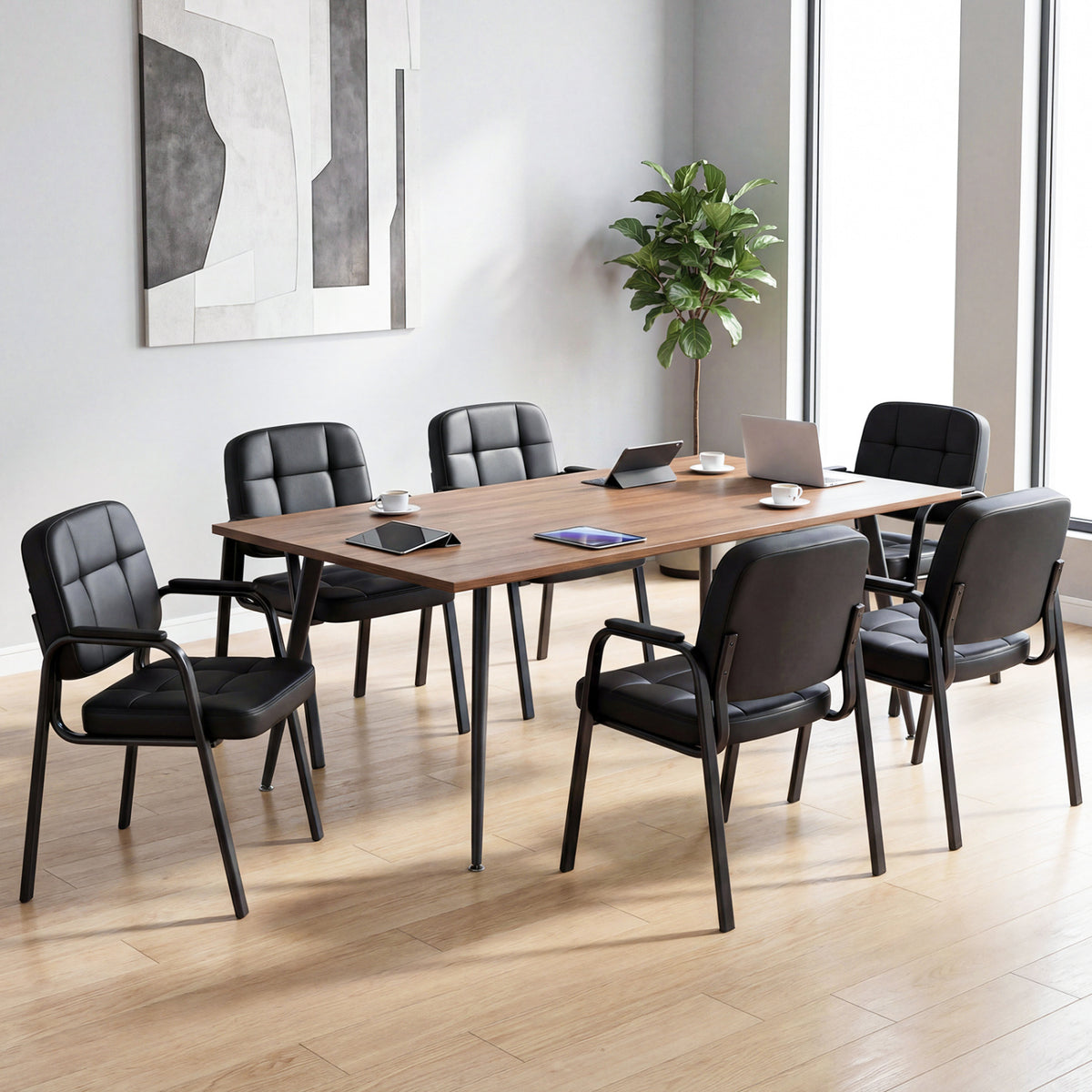 Leather Office Reception Chairs Waiting Room Guest Chairs Set of 4