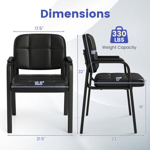 Leather Office Reception Chairs Waiting Room Guest Chairs Set of 4