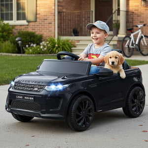 Licensed Land Rover Kids Ride on Car 12V Battery Powered Kids Electric Car-Black