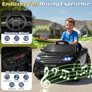 Licensed Land Rover Kids Ride on Car 12V Battery Powered Kids Electric Car-Black