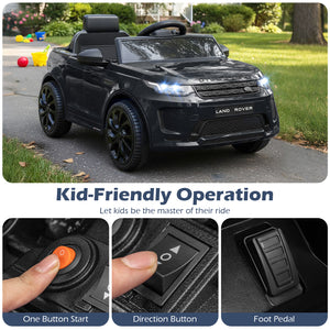 Licensed Land Rover Kids Ride on Car 12V Battery Powered Kids Electric Car-Black