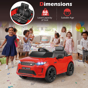 Licensed Land Rover Kids Ride on Car 12V Battery Powered Kids Electric Car-Red