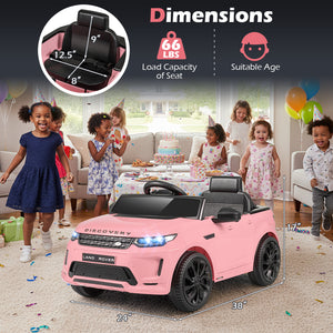 Licensed Land Rover Kids Ride on Car 12V Battery Powered Kids Electric Car-Pink