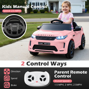 Licensed Land Rover Kids Ride on Car 12V Battery Powered Kids Electric Car-Pink