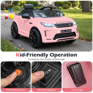 Licensed Land Rover Kids Ride on Car 12V Battery Powered Kids Electric Car-Pink