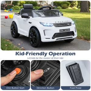 Licensed Land Rover Kids Ride on Car 12V Battery Powered Kids Electric Car-White