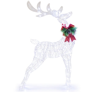 Lighted Christmas Reindeer with Cold LED Lights for Yard-White