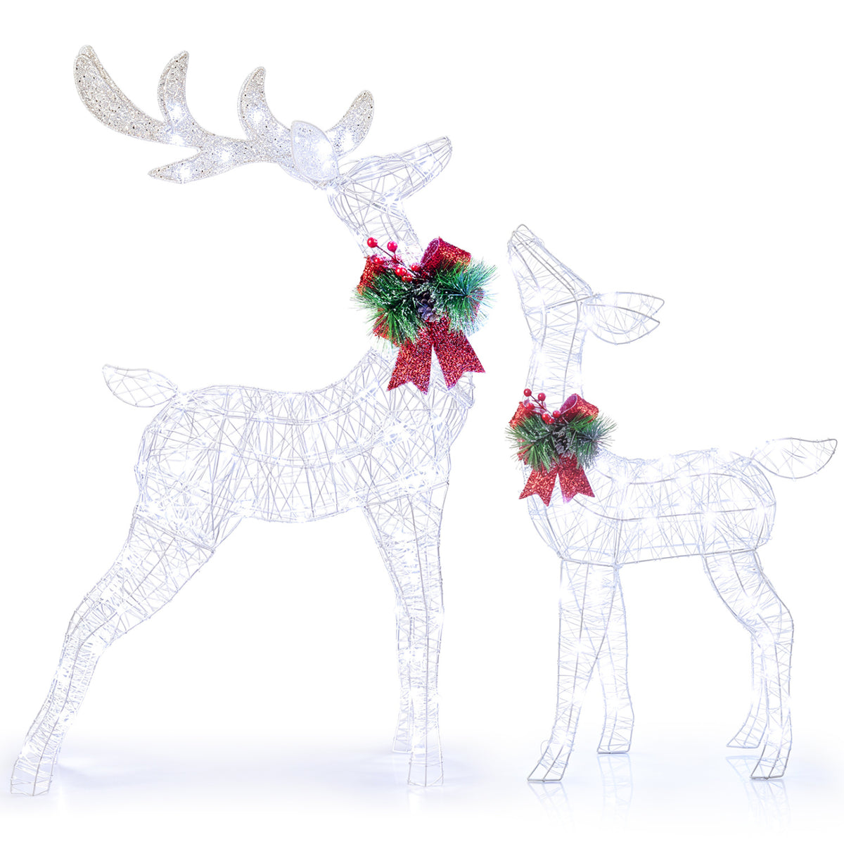 Lighted Christmas Reindeer Decoration with 170 Cold White LED Lights