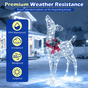 Lighted Christmas Reindeer Decoration with 170 Cold White LED Lights