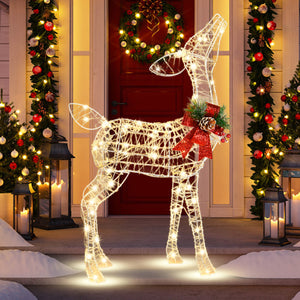 34.5 Inch Lighted Christmas Reindeer Decoration with 50 Warm White LED Lights