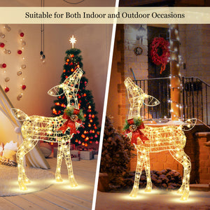 34.5 Inch Lighted Christmas Reindeer Decoration with 50 Warm White LED Lights