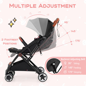 Lightweight Aluminium Frame Baby Stroller with Net-Black