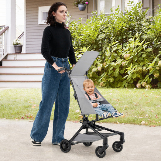 Lightweight Baby Stroller Compact and Airplane-Friendly Travel Stroller-Gray