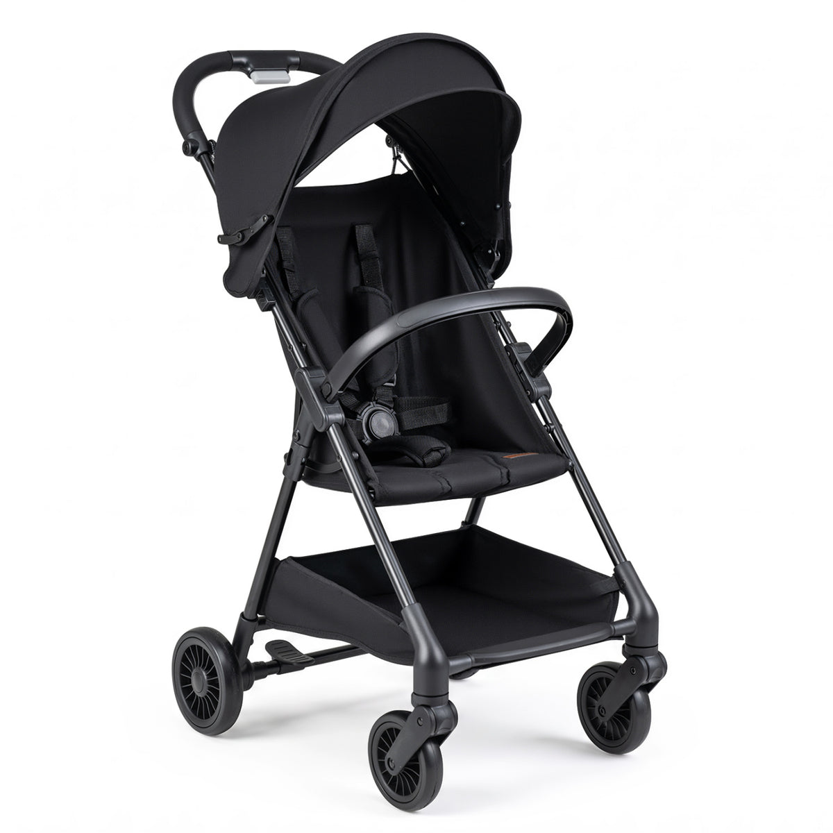 Lightweight Travel Stroller with Canopy and Under-Seat Basket for Baby and Toddler-Black
