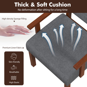 Linen Accent Chair Living Room Chair with Soft Padded Seat and Backrest-Gray