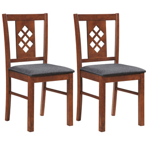 Linen Style Upholstered Kitchen Chairs with Wood Frames Set of 2-Cherry