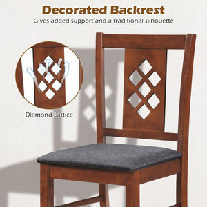 Linen Style Upholstered Kitchen Chairs with Wood Frames Set of 4-Cherry