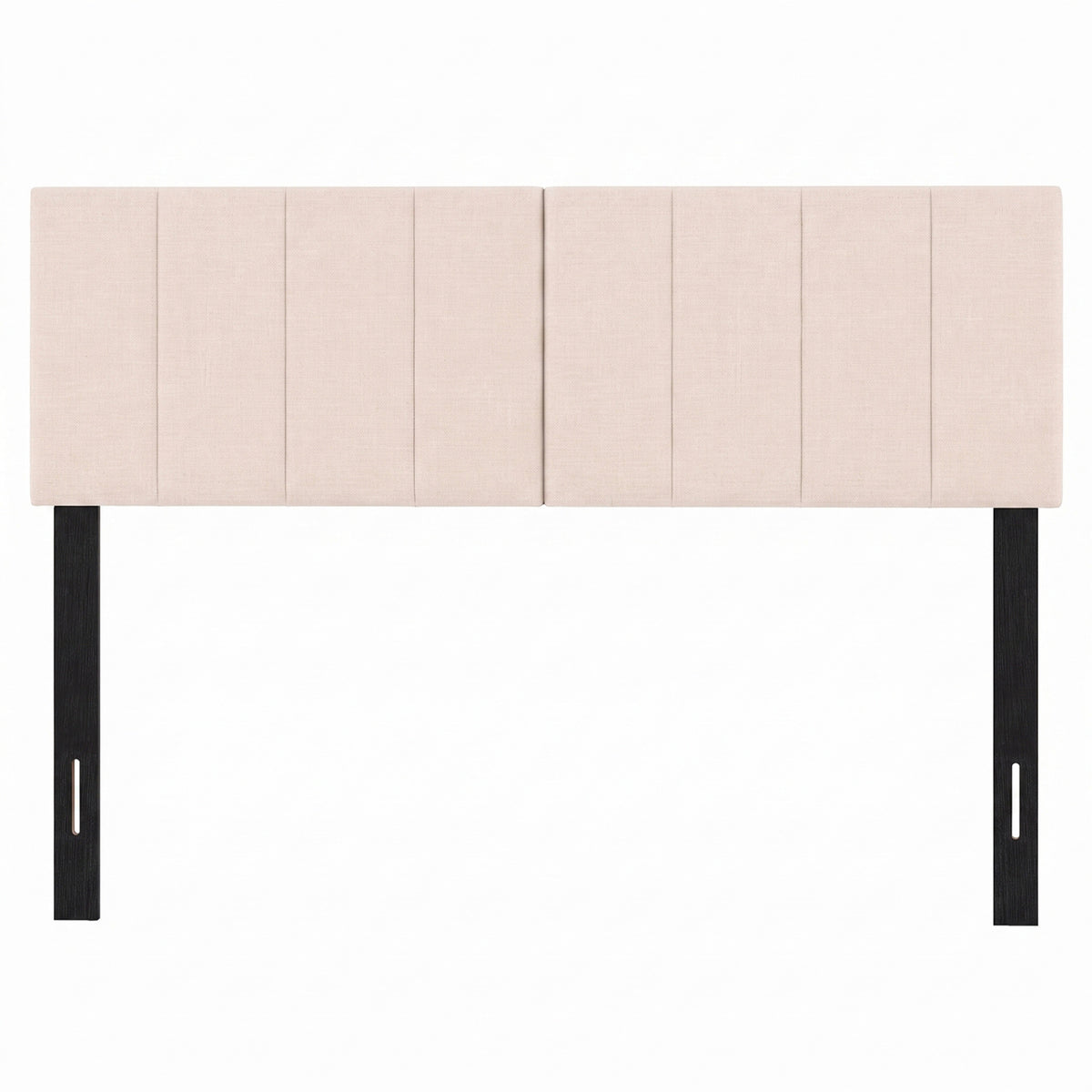 Linen Upholstered Headboard with Solid Wood Legs and Adjustable Width-Beige