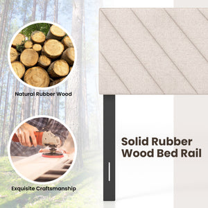 Linen Upholstered Headboard for Full and Queen Size Bed Frames-Beige