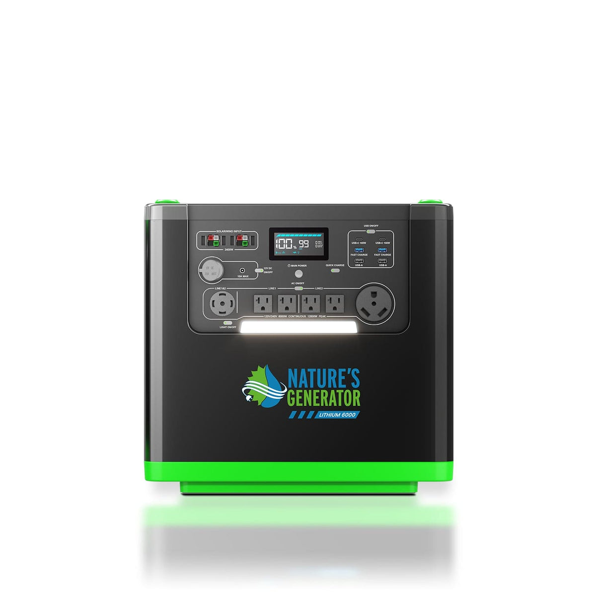 Nature's Generator Lithium 6000 with Solar Panels and Wind Turbine