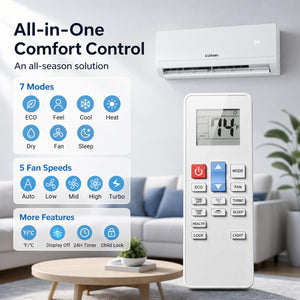 Lithzen 12000 BTU 115V 17 SEER2 Mini Split Air Conditioner and Heater WiFi Enabled