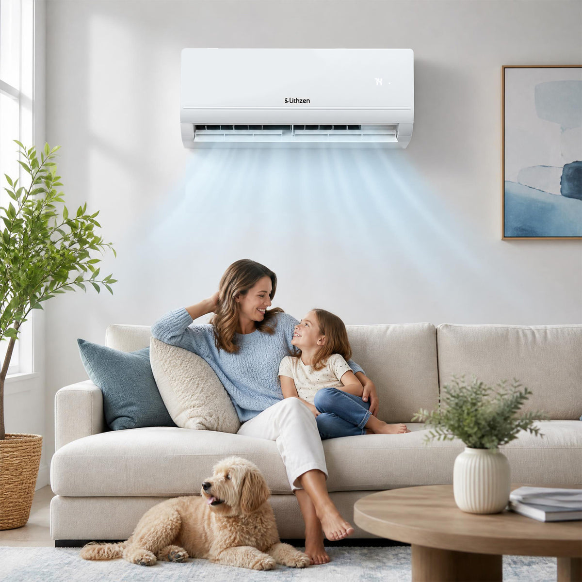Lithzen 12000 BTU 208-230V 17 SEER2 Mini Split Air Conditioner and Heater WiFi Enabled