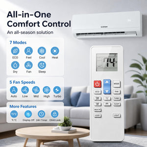 Lithzen 18000 BTU 208-230V 17 SEER2 Mini Split Air Conditioner and Heater WiFi Enabled