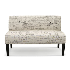 Living Room Wooden Leg Armless Loveseat Sofa-Multicolor