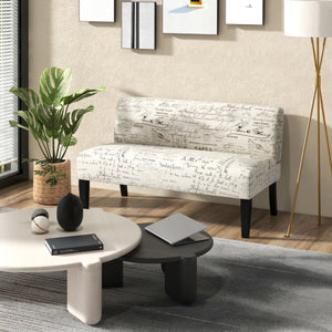 Living Room Wooden Leg Armless Loveseat Sofa-Multicolor