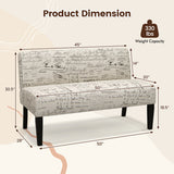 Living Room Wooden Leg Armless Loveseat Sofa-Multicolor
