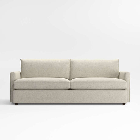 A Lounge Deep Sofa 93" in light gray, featuring a two-seater design with clean lines, plush cushions, and a minimalist aesthetic, set against a plain white background.