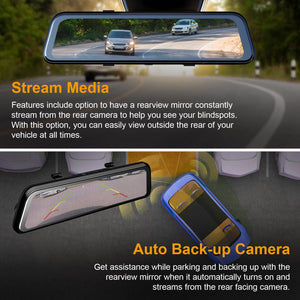 Rexing M2 Smart BSD ADAS Dual Mirror Dash Cam 1080p (Front+Rear) with GPS