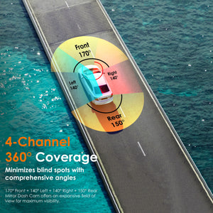 Rexing M4 4-CHANNEL MIRROR DASH CAM 12” Touch Screen Mirror Dash Cam, 1080p with GPS