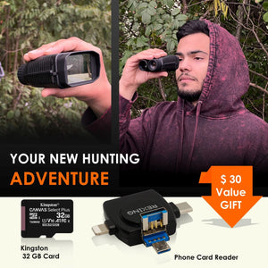 REXING B1 Mini – 1080p Night Vision Mini Digital Binoculars – Travel Infrared Binoculars Save Image And Video w/ Viewing Screen, High-Tech Hunting Gear