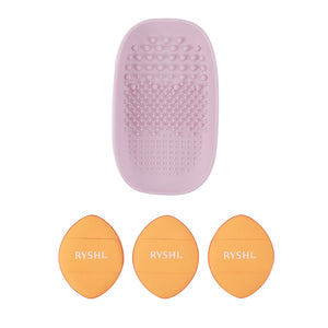 Precision & Care Beauty Bundle: Finger Beauty Blenders + Brush Cleaning Tool by Pursonic