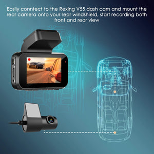 Rexing Rear View Camera For V55 Premium 4K Modular Capabilities Car Dash Cam
