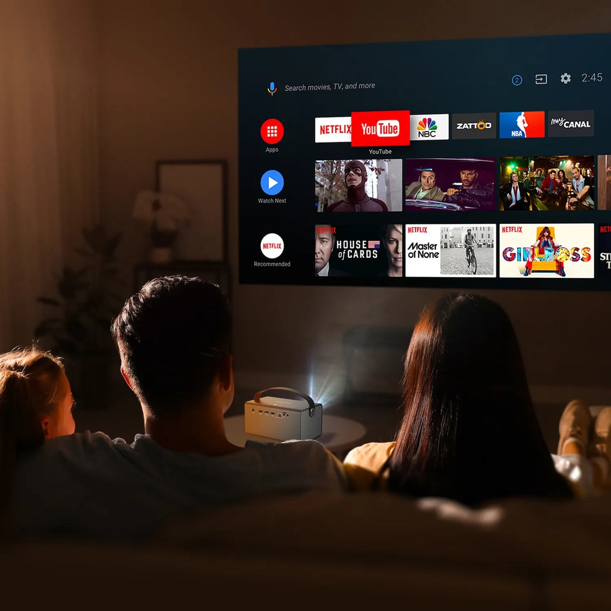 Rexing PV7 Pro Smart DLP Projector 600ANSI with 3D Projection, Wi-Fi, Bluetooth