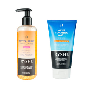 Clear & Radiant Skin Bundle: Acne Foaming Wash + Revitalizing Facial Wash by Pursonic