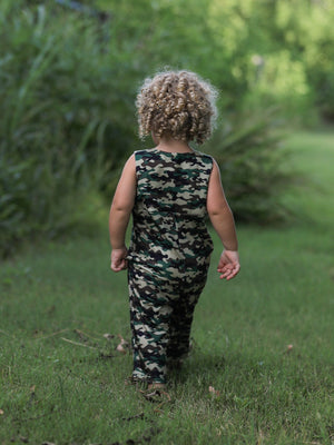 Camouflage Duck Smocking Embroidery Baby Boy Romper